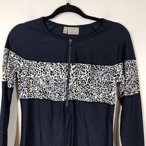 Athleta Blue 1/4 Zip Pullover Lightweight Women's Size Small Athletic Sweatshirt - Picture 3 of 9